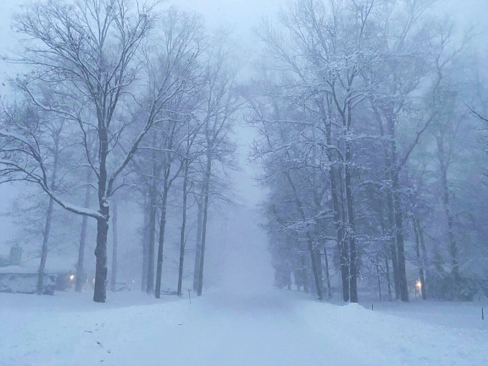 A snow-covered road